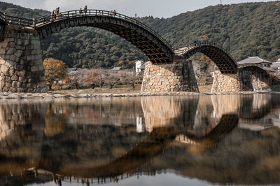 Arch bridge over river