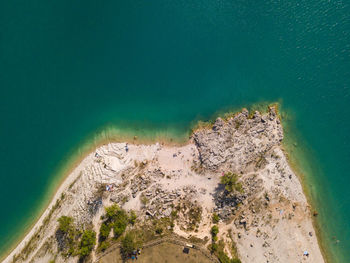 High angle view of beach