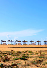 View of shed on beach