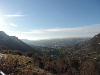 High angle view of landscape against sky