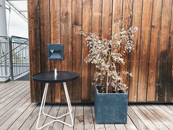 Empty chairs and table at home