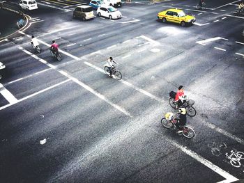 People on road at night