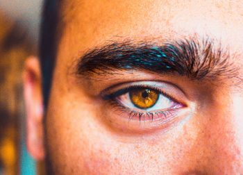 Close-up portrait of man eye