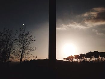 Sunset over field