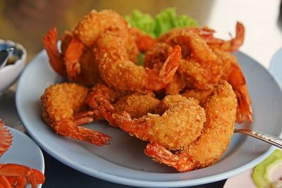 Close-up of served food in plate