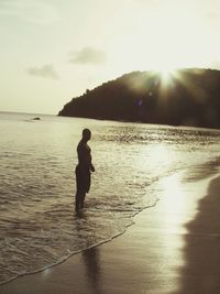 Scenic view of sea during sunset