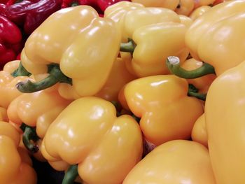 Full frame shot of bell peppers for sale in market