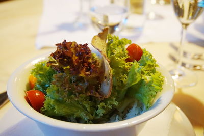 Close-up of meal served in bowl