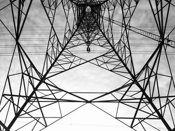 Low angle view of electricity pylon