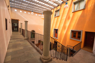 Interior of illuminated building