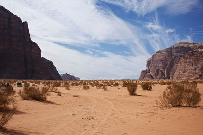 Scenic view of desert against sky