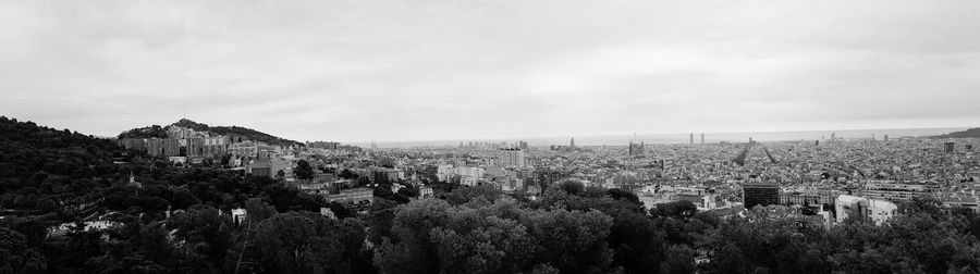 Panoramic view of cityscape against sky