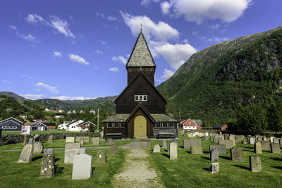 View of cemetery against sky