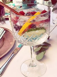 Close-up of drink on table