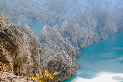 Scenic view of sea and mountains