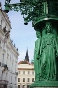 Low angle view of statue of historic building