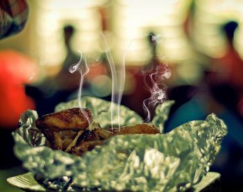 Close-up of leaves against blurred background