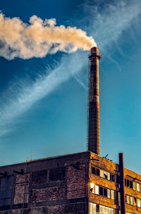 Chimney smoking at a factory, vetovo, bulgaria