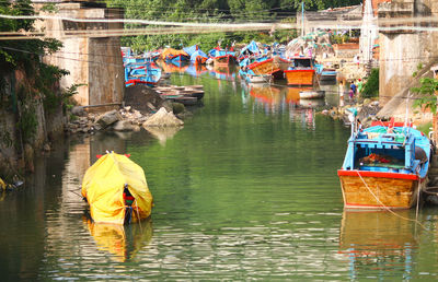 Vietnamese fishing boats in mooring