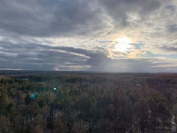 Scenic view of landscape against sky during sunset