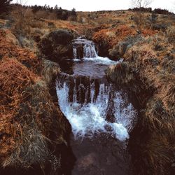 Scenic view of waterfall