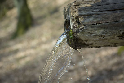 Close-up of water falling from fountain