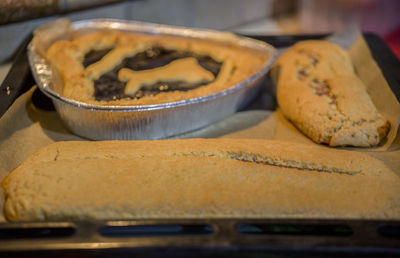 Close-up of bread on table at store