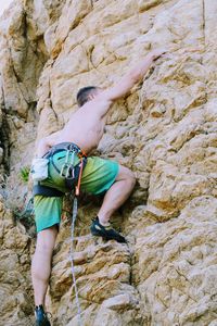 Low section of person on rock