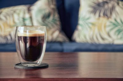 Close-up of coffee on table