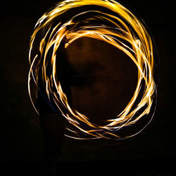 Light painting against black background