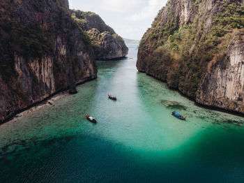 Scenic view of bay