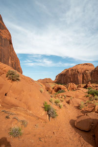 Scenic view of desert against sky