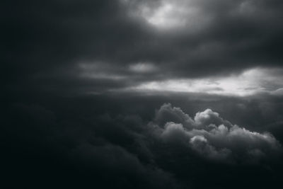 Low angle view of storm clouds in sky