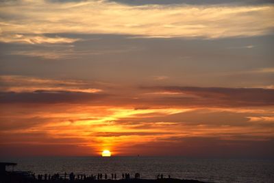 Scenic view of sea during sunset