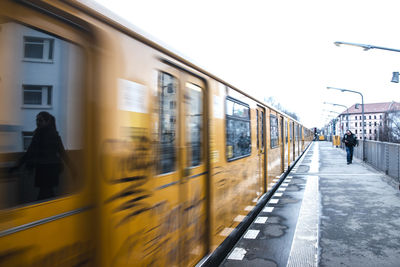 Train on railroad station platform