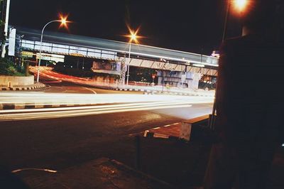 View of illuminated street light at night