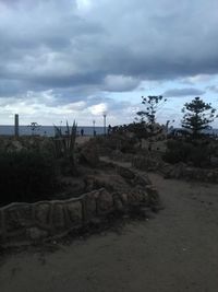 Scenic view of sand against sky