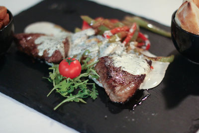 Close-up of served food