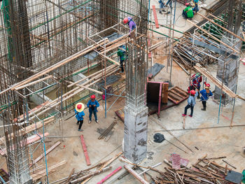 Aerial view of a construction site
