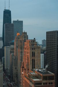 View of skyscrapers in city