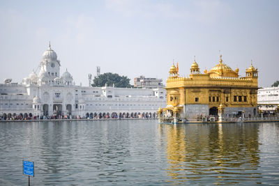 Beautiful view of golden temple 
 - harmandir sahib in amritsar, punjab, india, famous indian sikh