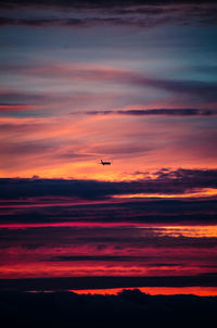 Scenic view of dramatic sky during sunset