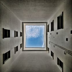 Directly below shot of building against sky