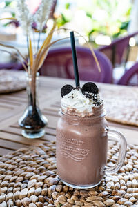 Close-up of drink on table