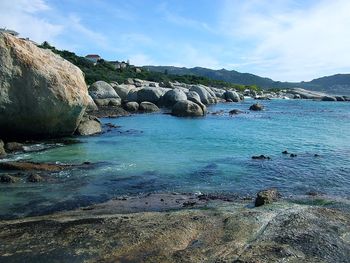 Scenic view of beach against sky