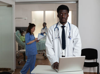 Portrait of female doctor working in hospital