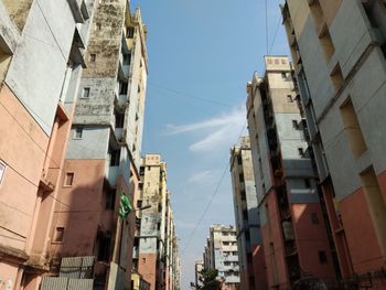 Low angle view of residential buildings against sky