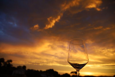 Close-up of wineglass on table