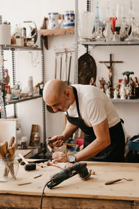 Man working on table