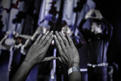 Close-up of hand holding hands